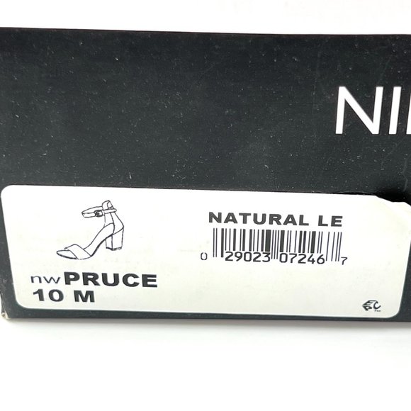 Nine West Pruce Beige Tan Natural Leather Open Toe Block Heels Sandals Shoes 10M - Picture 14 of 14